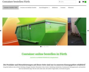 Webseite container-bestellen-fuerth.de - Ein Service der Meiner Entsorgungs-GmbH